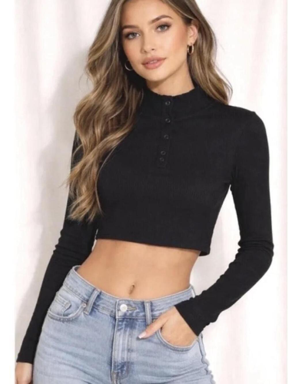 Zara Women's Black Crop-top